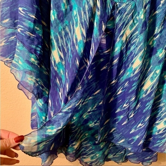 NWT Teal Blue Blouse XS Hot in Hollywood Cold Shoulder Layered Bell Sleeves - Picture 4 of 16